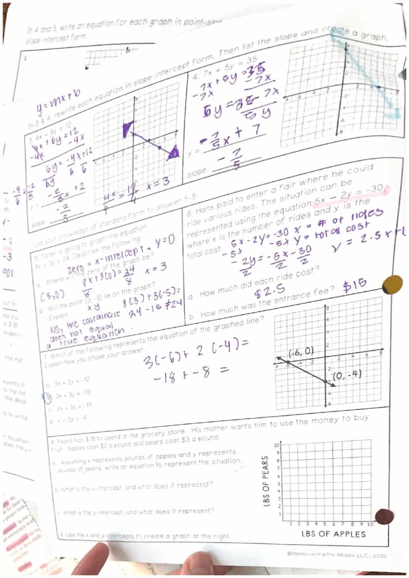 Unit: Linear Functions
Student Handout 1
C.
SLOPE
b. Compare the horizontal distance, or run, of each hill.
Which hill is steeper? Explain y