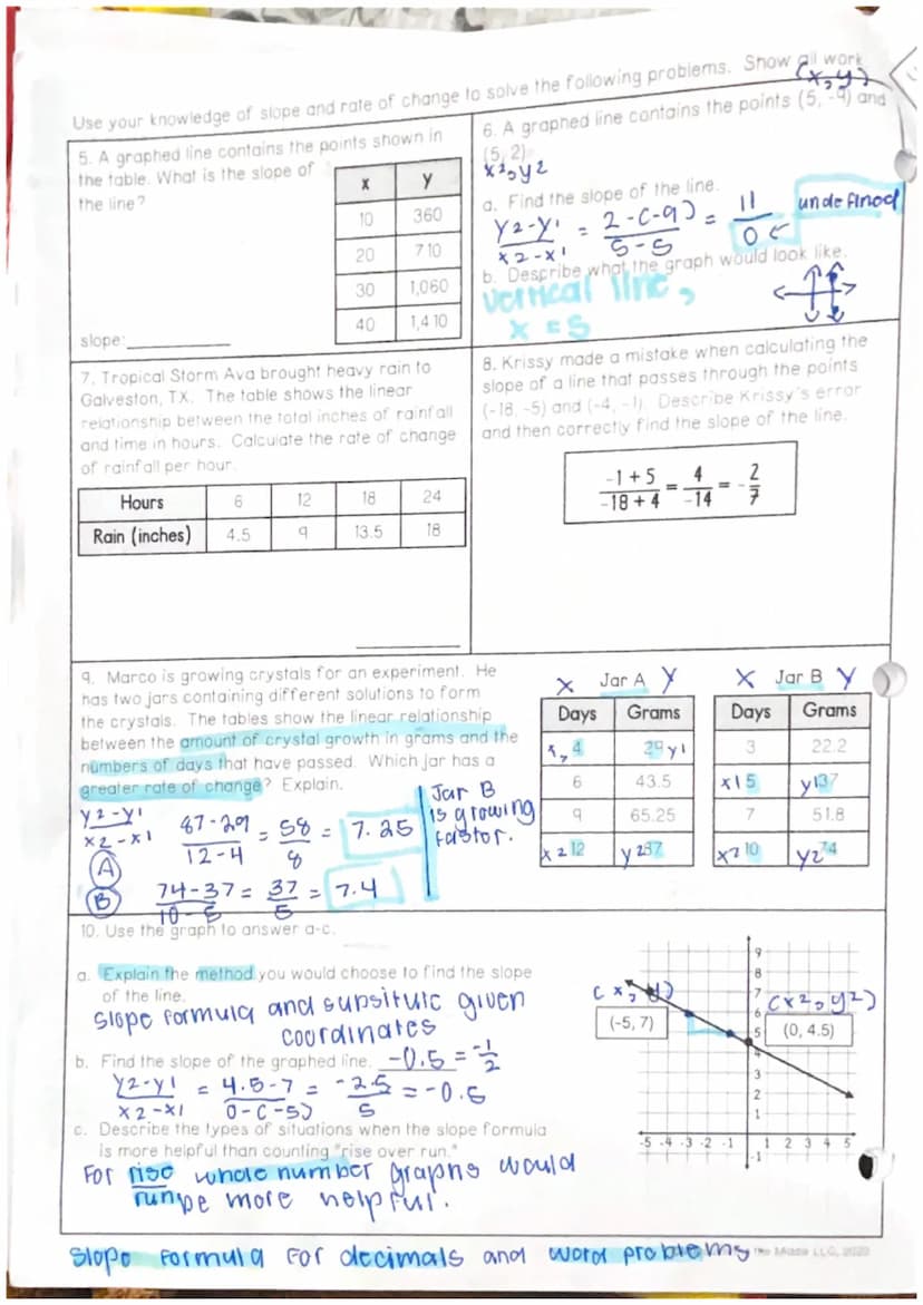 Unit: Linear Functions
Student Handout 1
C.
SLOPE
b. Compare the horizontal distance, or run, of each hill.
Which hill is steeper? Explain y