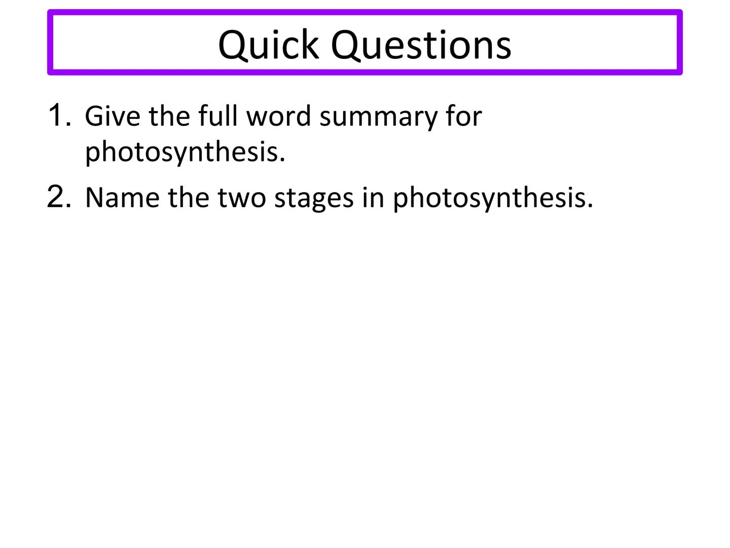 N5 Unit 3 KA3
Photosynthesis N5 biology course
1. Cell Biology
2. Multicellular Organisms
3. Life on Earth Unit 3 - Life on Earth
1. Ecosyst