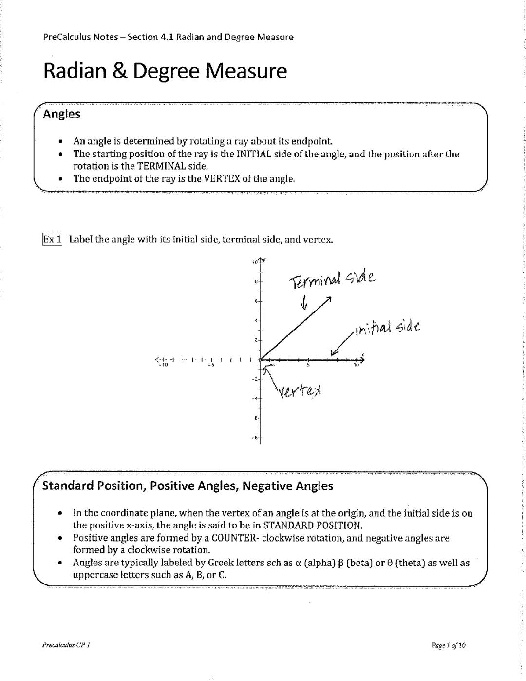 Radian and Degree Measure