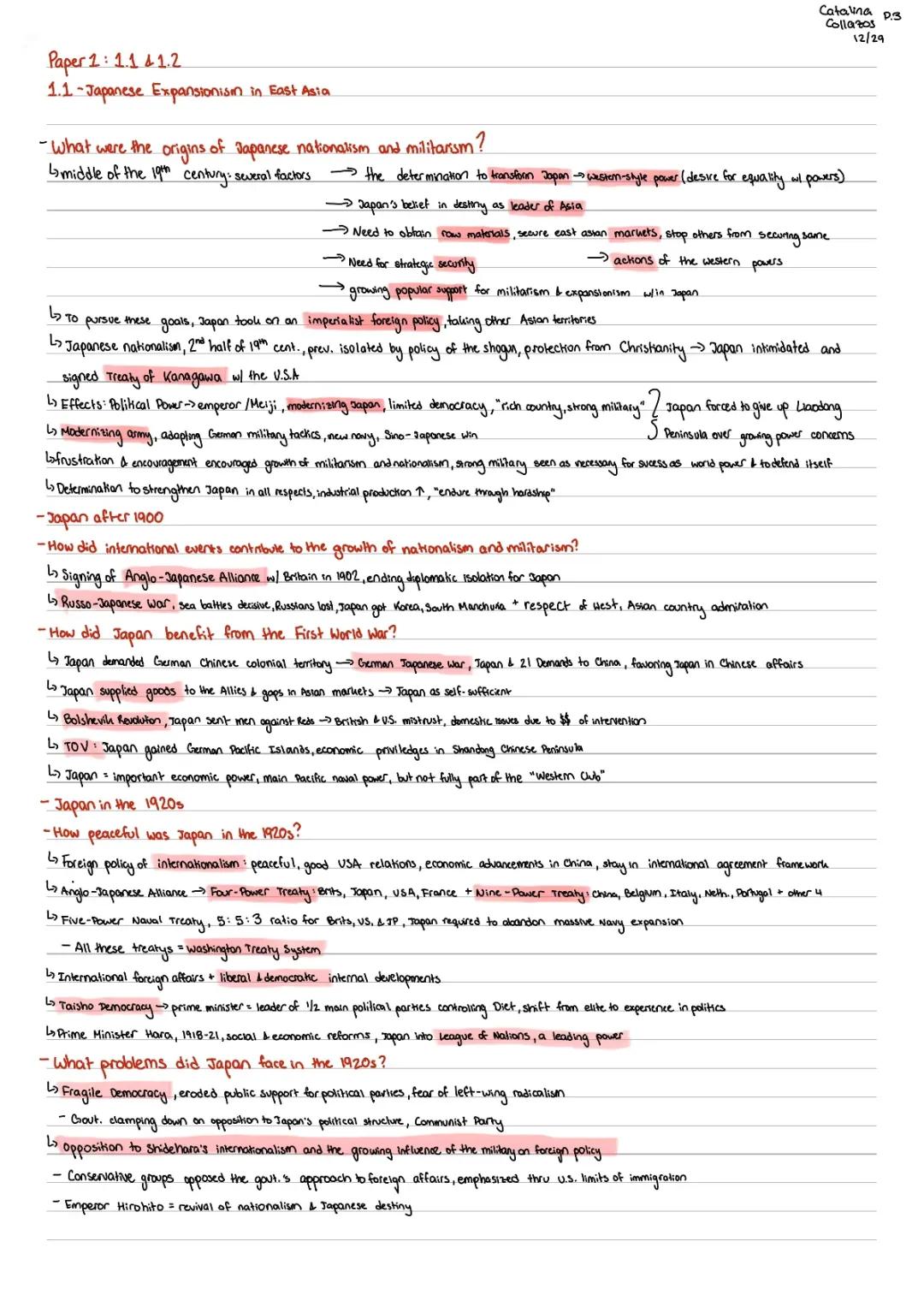 7th Grade Social Studies - WW2 Japanese Imperialism Notes