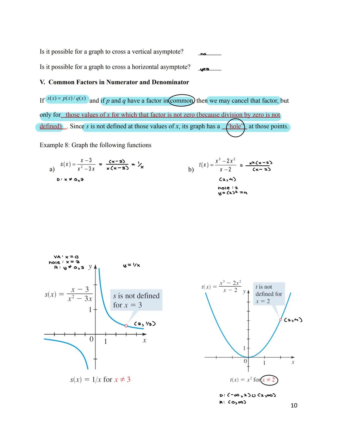 # 3.6 Rational Functions

I. Rational Functions and Asymptotes

A rational function is a function of the form $r(x) = \frac{P(x)}{Q(x)}$ whe