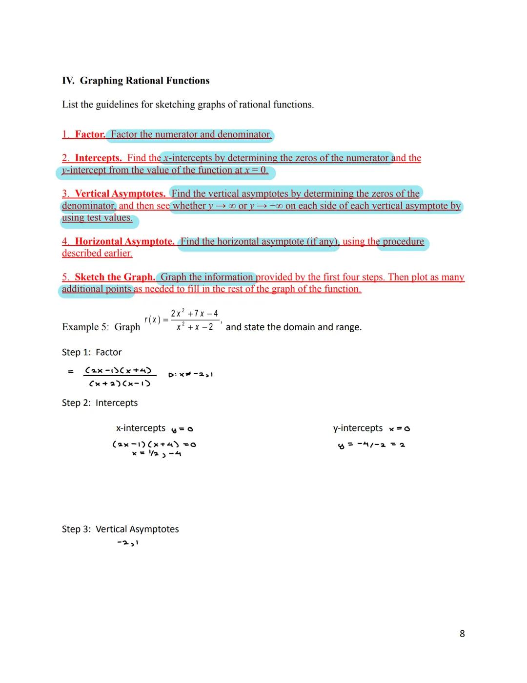 # 3.6 Rational Functions

I. Rational Functions and Asymptotes

A rational function is a function of the form $r(x) = \frac{P(x)}{Q(x)}$ whe