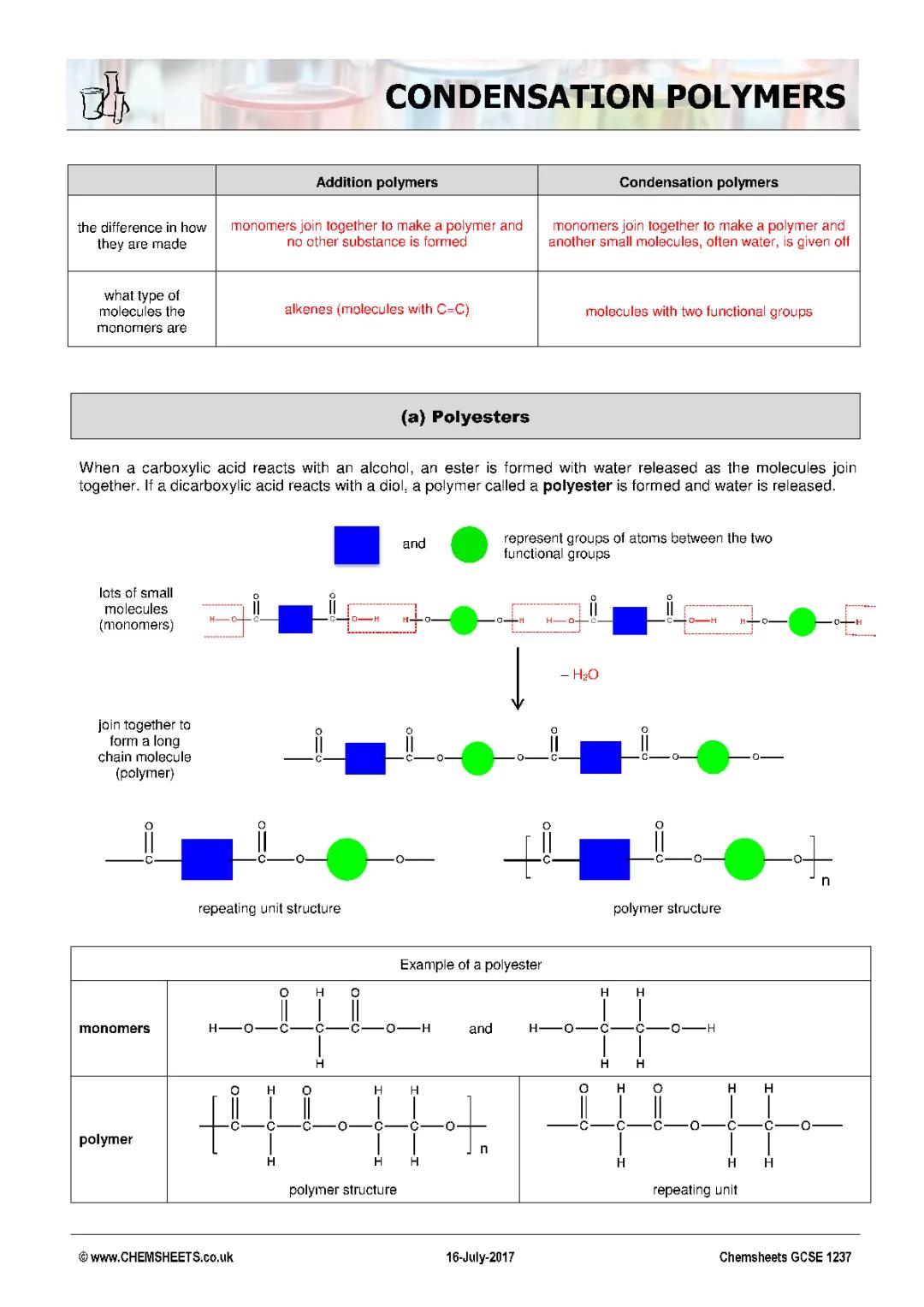 Condensation polymers