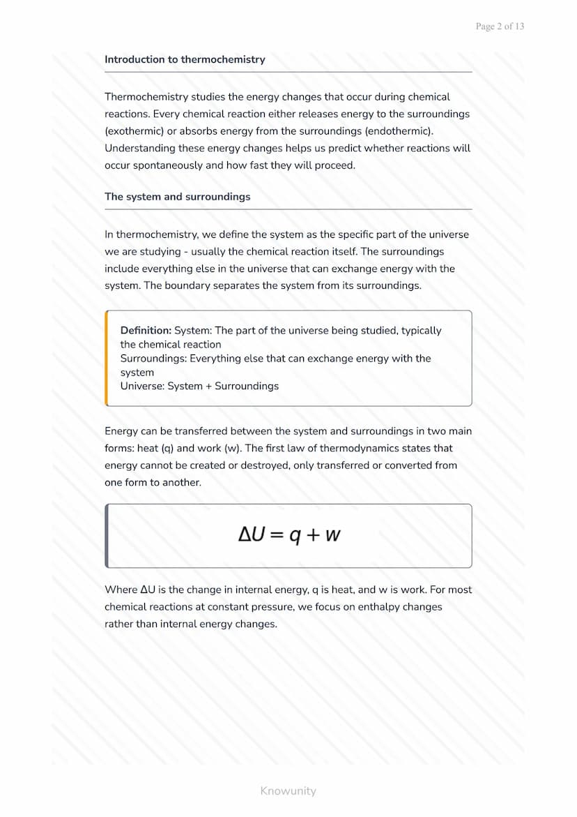 Thermochemistry and Chemical Kinetics: Energy Changes in Reactions
Understanding energy changes, reaction rates, and
spontaneity
What you'll