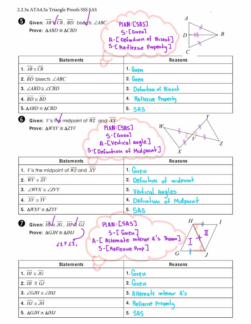 <h2 id="introduction">Introduction</h2>
<p>Triangle proofs SSS, SAS, and other methods can be used to prove triangles congruent. There are f