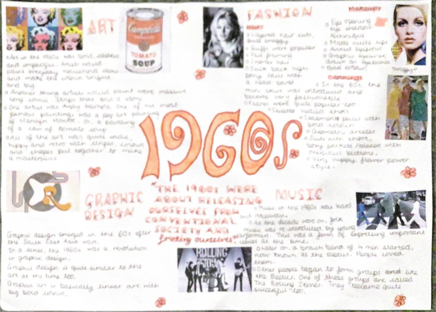 
<p>In the 1960s, graphic design emerged as a form of modern art, breaking away from conventional styles and embracing big, bold colors and 