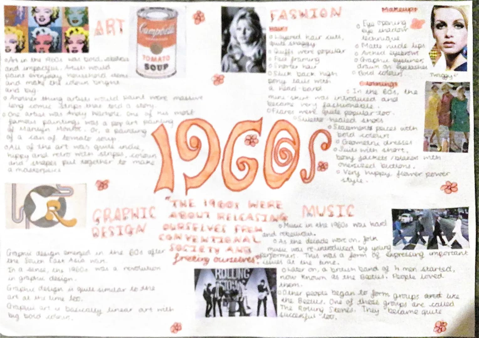 
<p>In the 1960s, graphic design emerged as a form of modern art, breaking away from conventional styles and embracing big, bold colors and 