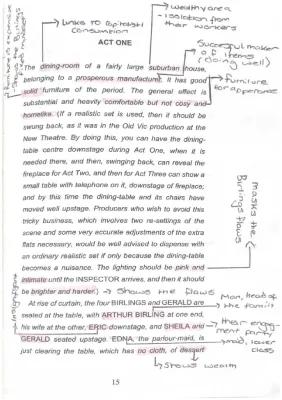 Know An Inspector Calls- Annotation of Act One Opening Stage Directions thumbnail