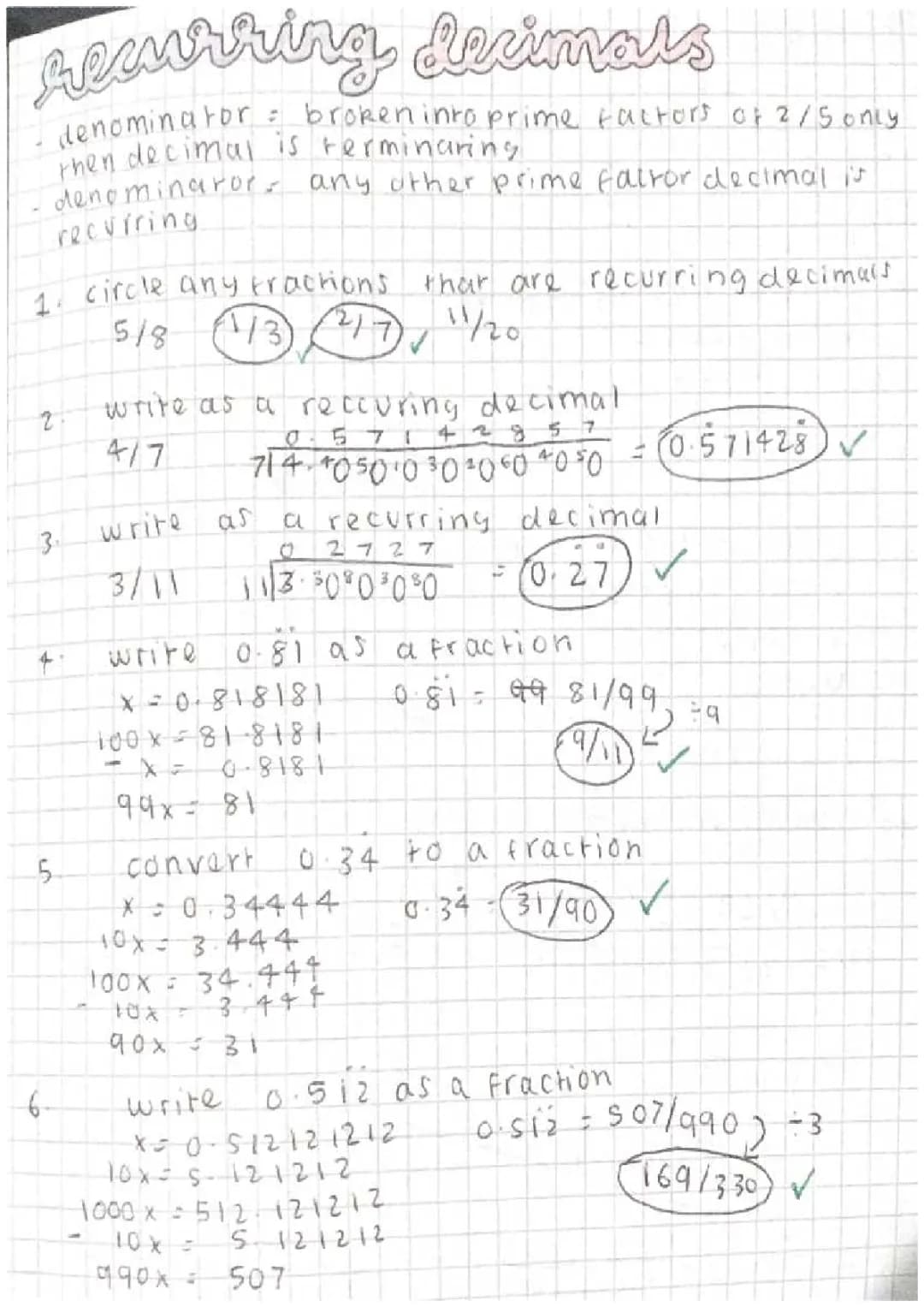 Fun Questions on Recurring Decimals to Fractions