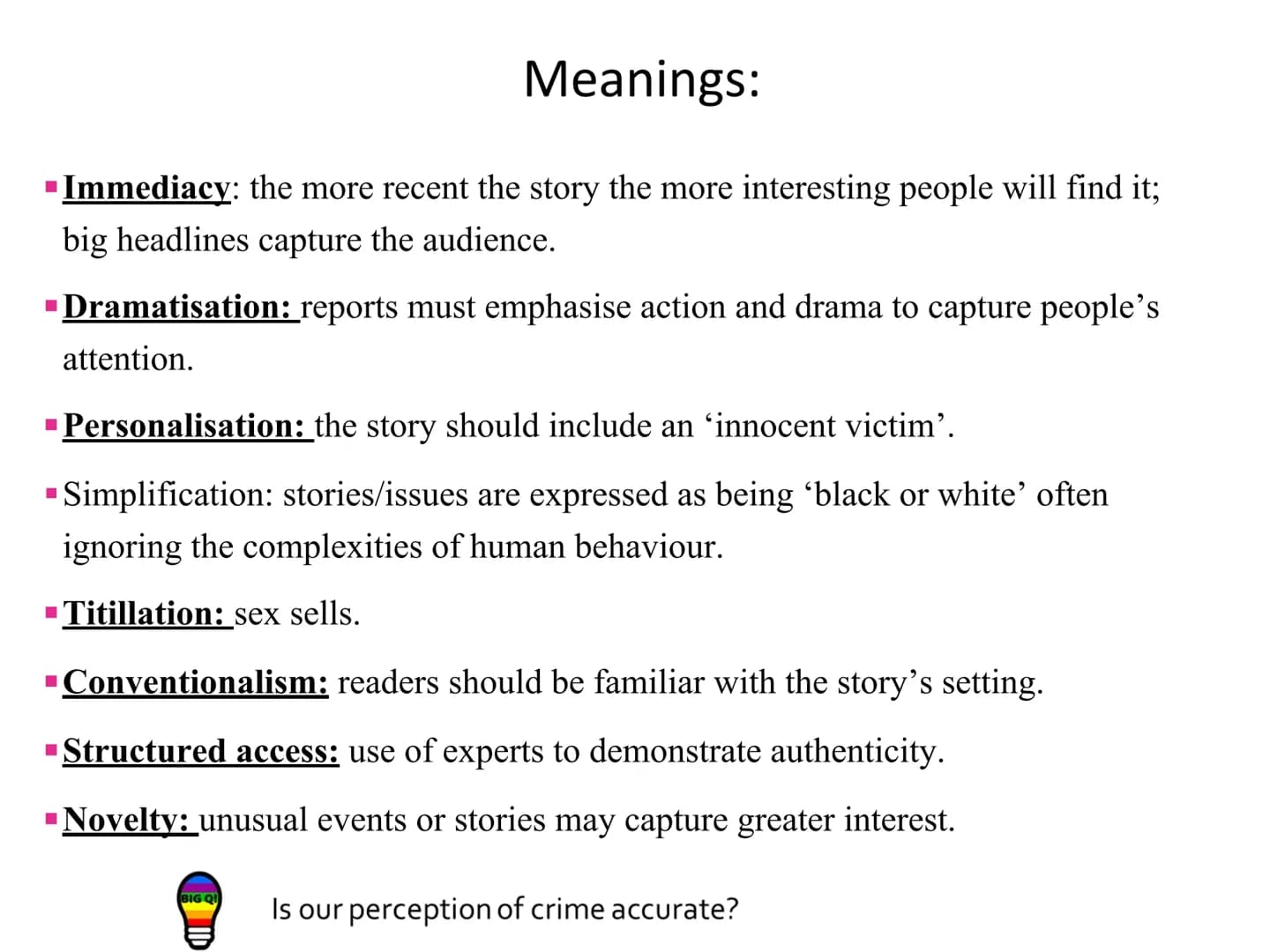 BIG QU
AC 1.4 Describe media
representation of crime (6
Is our perception of crime accurate?
ANNE EN TENE Success
Criteria. What
AC am I? Ho