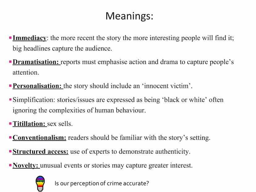BIG QU
AC 1.4 Describe media
representation of crime (6
Is our perception of crime accurate?
ANNE EN TENE Success
Criteria. What
AC am I? Ho