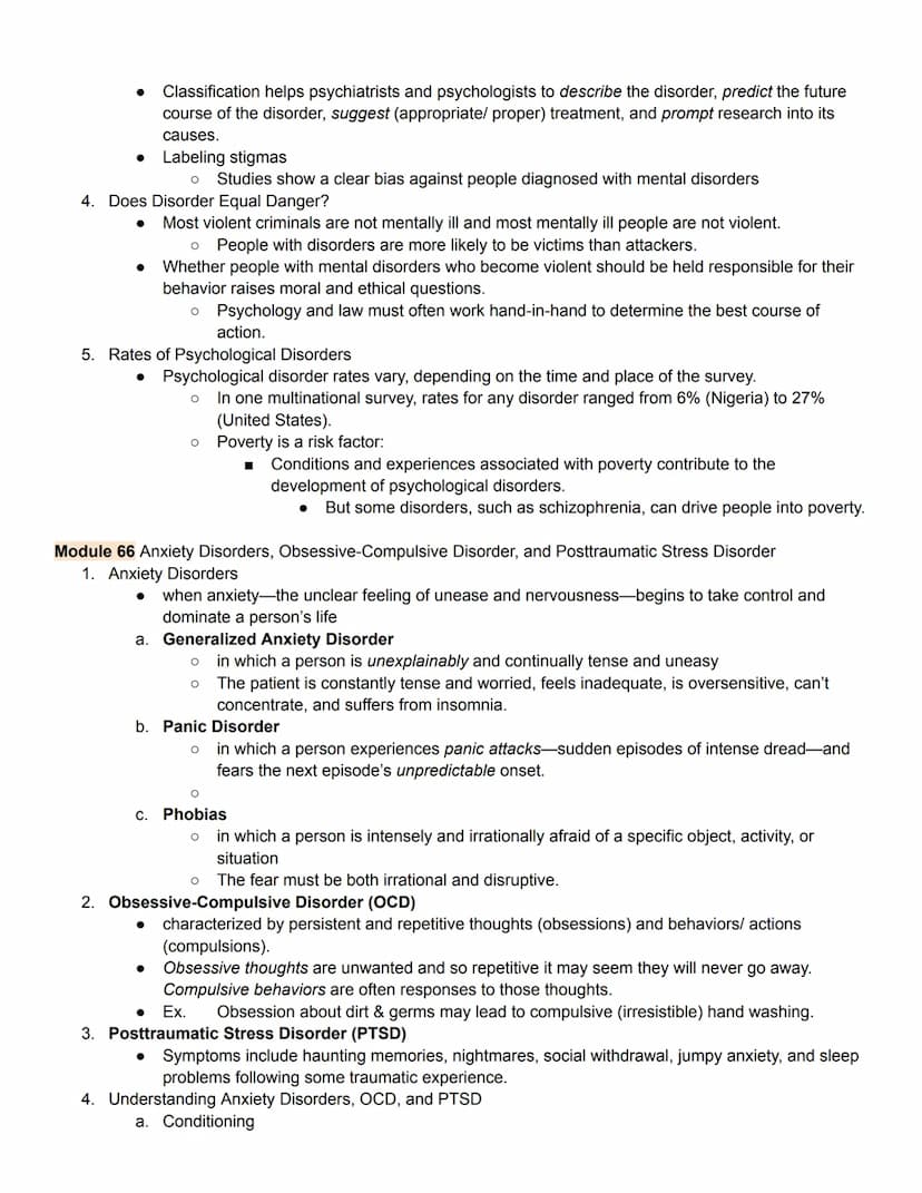 Unit 8 Part 1 Outline
Abnormal Psychology
Module 65 Introduction to Psychological Disorders
1. Defining Psychological Disorders
●
Psychologi