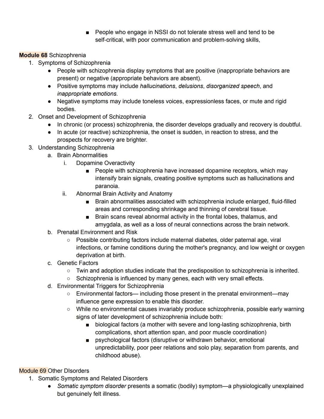 Unit 8 Part 1 Outline
Abnormal Psychology
Module 65 Introduction to Psychological Disorders
1. Defining Psychological Disorders
●
Psychologi