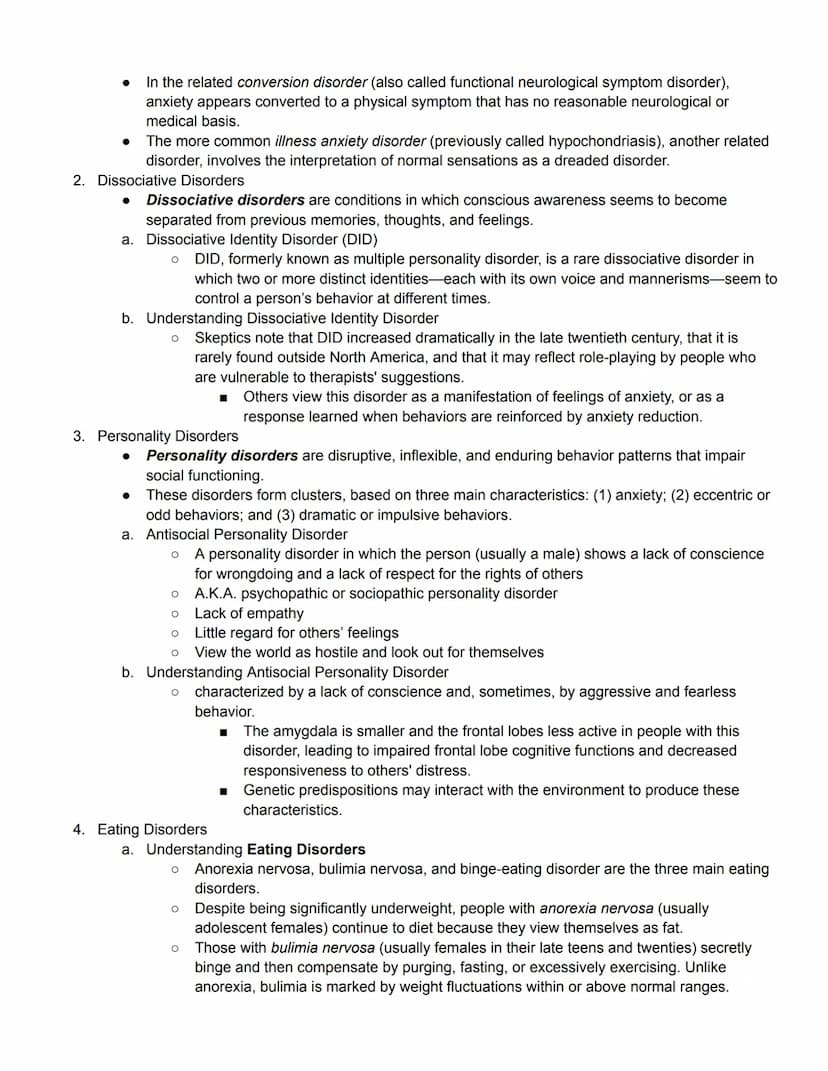 Unit 8 Part 1 Outline
Abnormal Psychology
Module 65 Introduction to Psychological Disorders
1. Defining Psychological Disorders
●
Psychologi