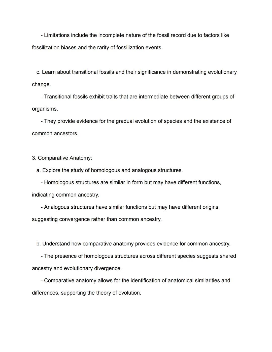 Study Guide: Evidence for Evolution (Biology 5.1)
1. Introduction to Evolution:
a. Define evolution and its importance in biology.
- Evoluti