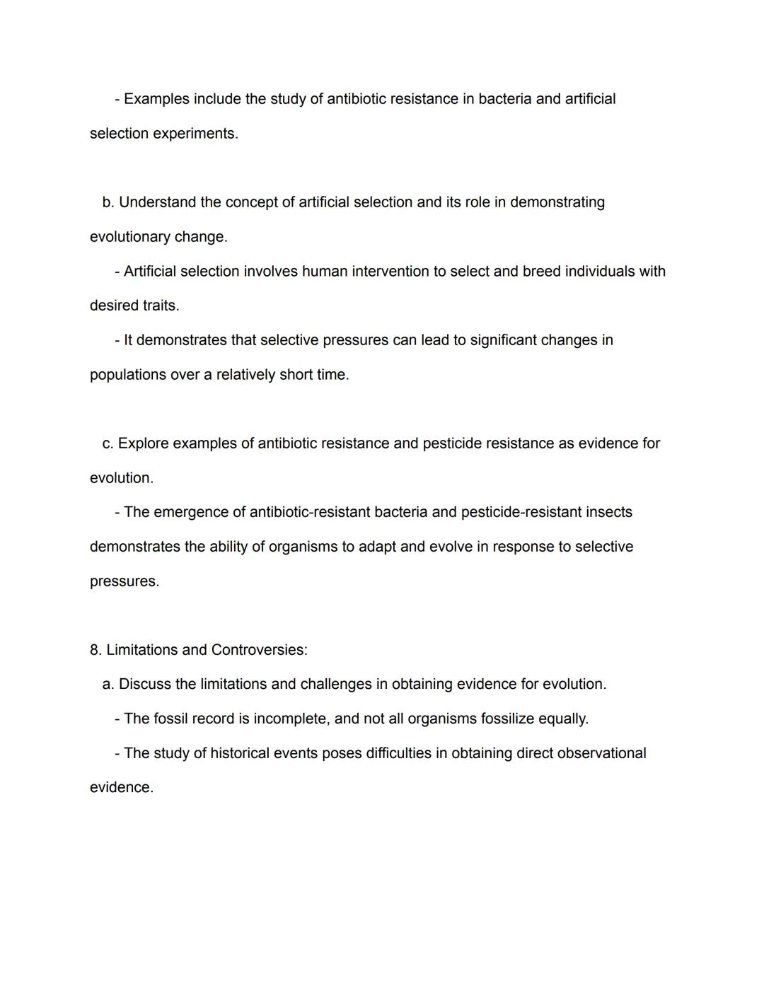 Study Guide: Evidence for Evolution (Biology 5.1)
1. Introduction to Evolution:
a. Define evolution and its importance in biology.
- Evoluti