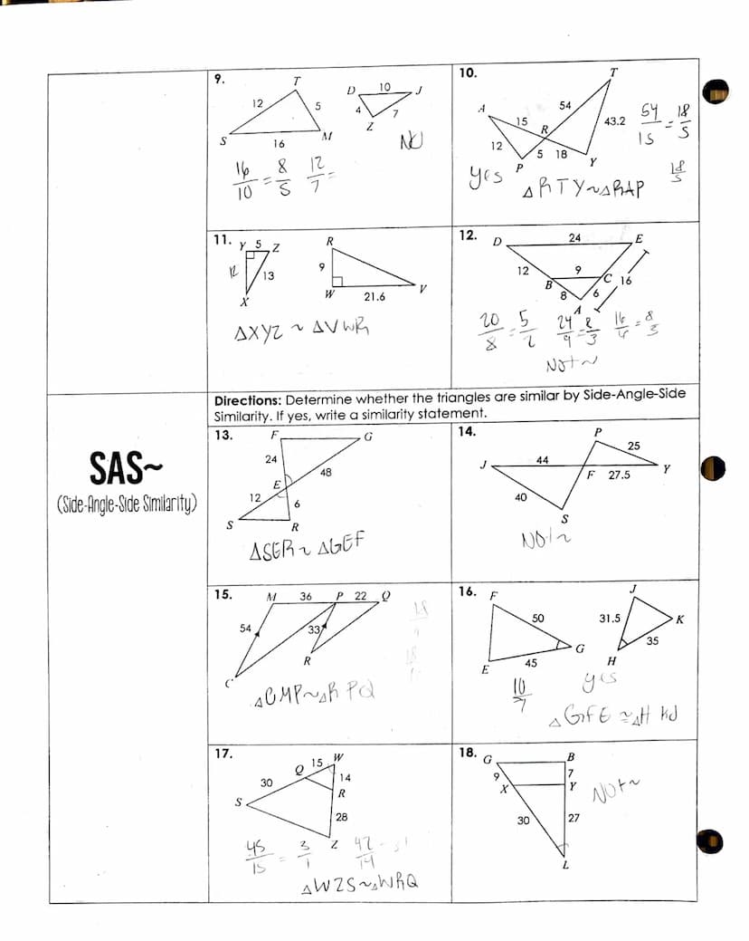 Name:
Topic:
Main Ideas/Questions
AA~
(Angle-Angle Similarity)
SSS~
(Side-Side-Side Similarity)
3.
Notes/Examples
Directions: Determine whet