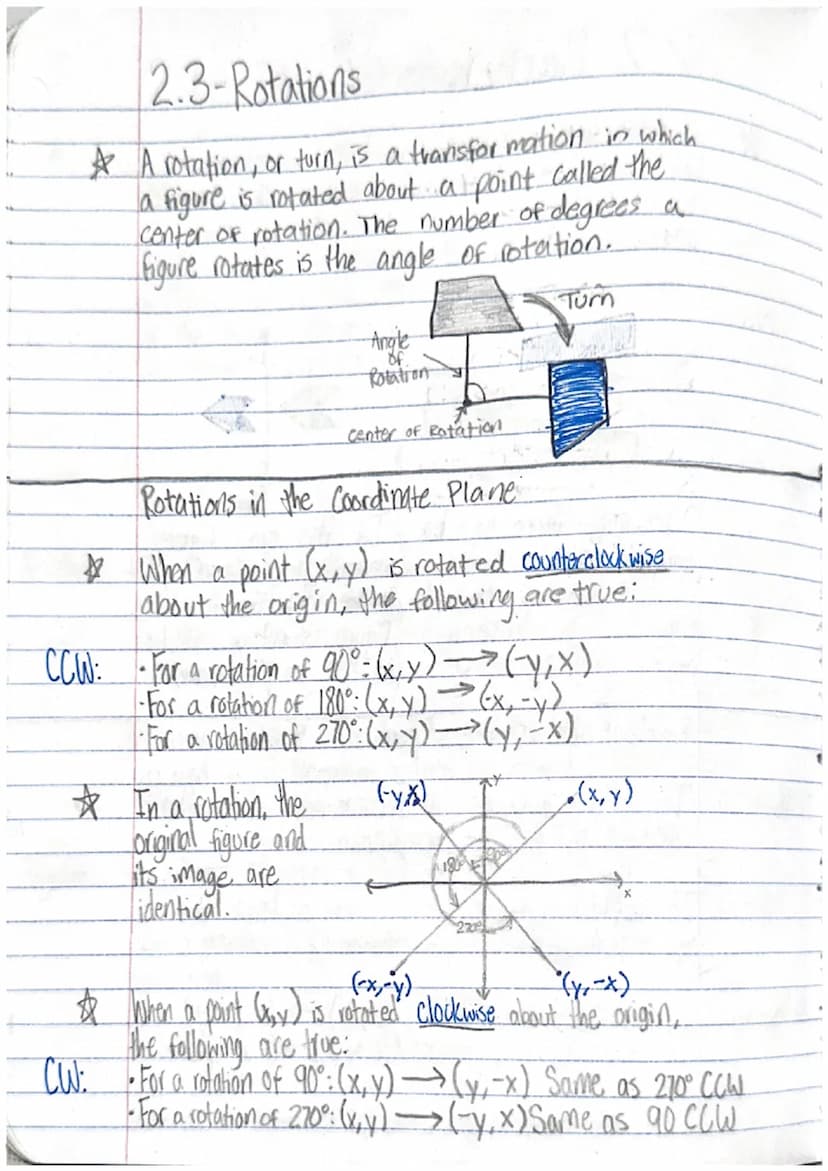 k
2.1- Translations
A transformation changes a figure into another
figure. The new figure is called the image.
A translation is a transforma