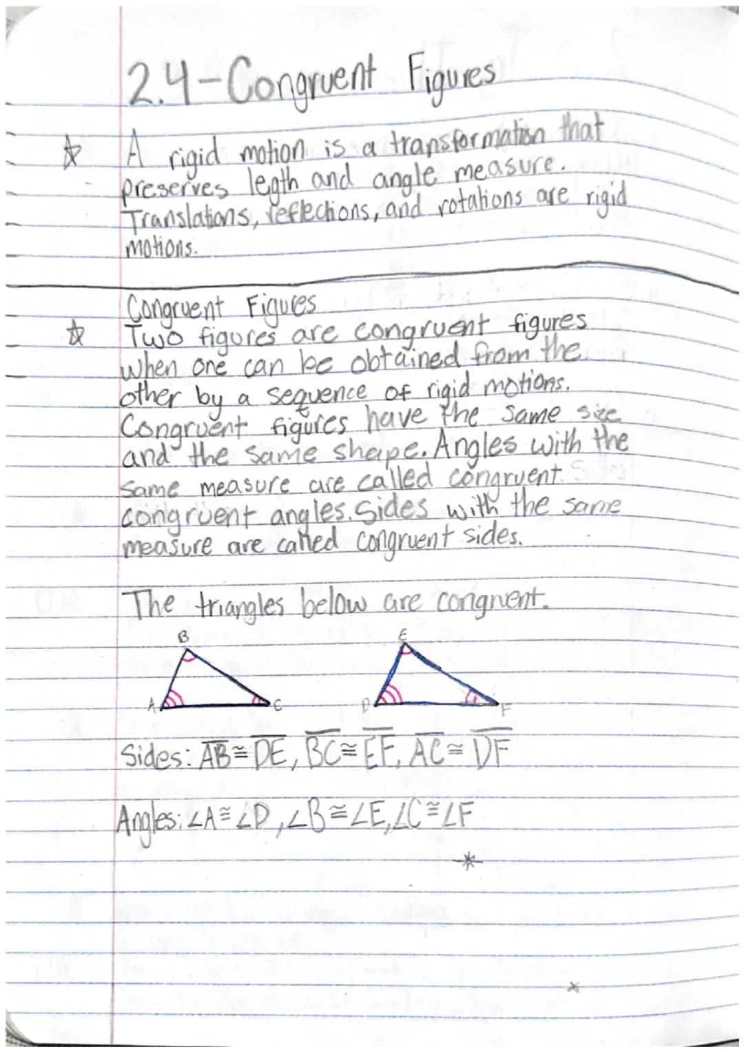 k
2.1- Translations
A transformation changes a figure into another
figure. The new figure is called the image.
A translation is a transforma