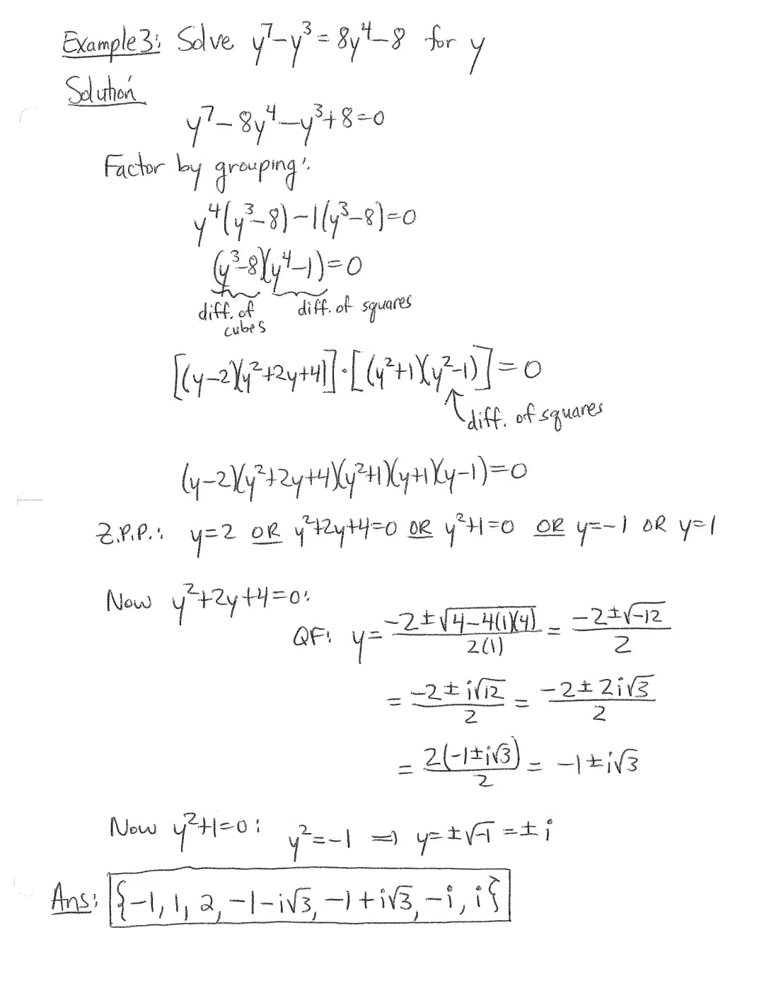 1.6 A Introduction to Polynomial Equations
A. Introduction
Some (but not all) polynomial equations of degree higher than 2
can be solved by 