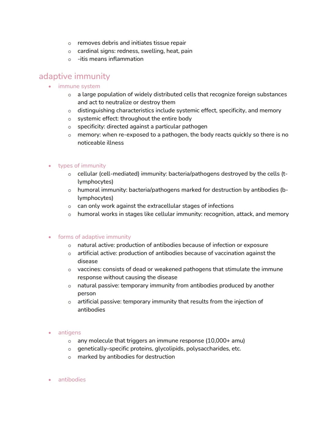 chapter 21: lymphatics and immunity
lymphatics
●
overview
O
functions
O
O
immunity
pathogen
O
O
O
O
O
the lymphatic system is composed of a 