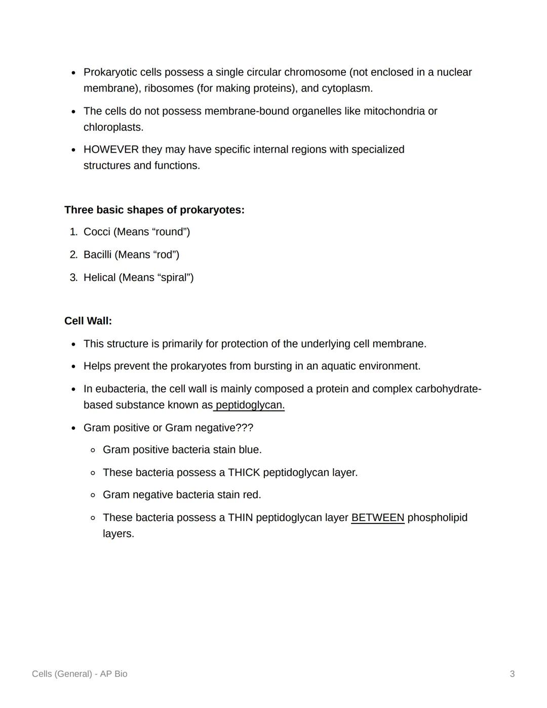 Cells (General) - AP Bio
Cells:
• Cells are considered to be the basic units of life.
• An example of Emergent Properties - The organelles c