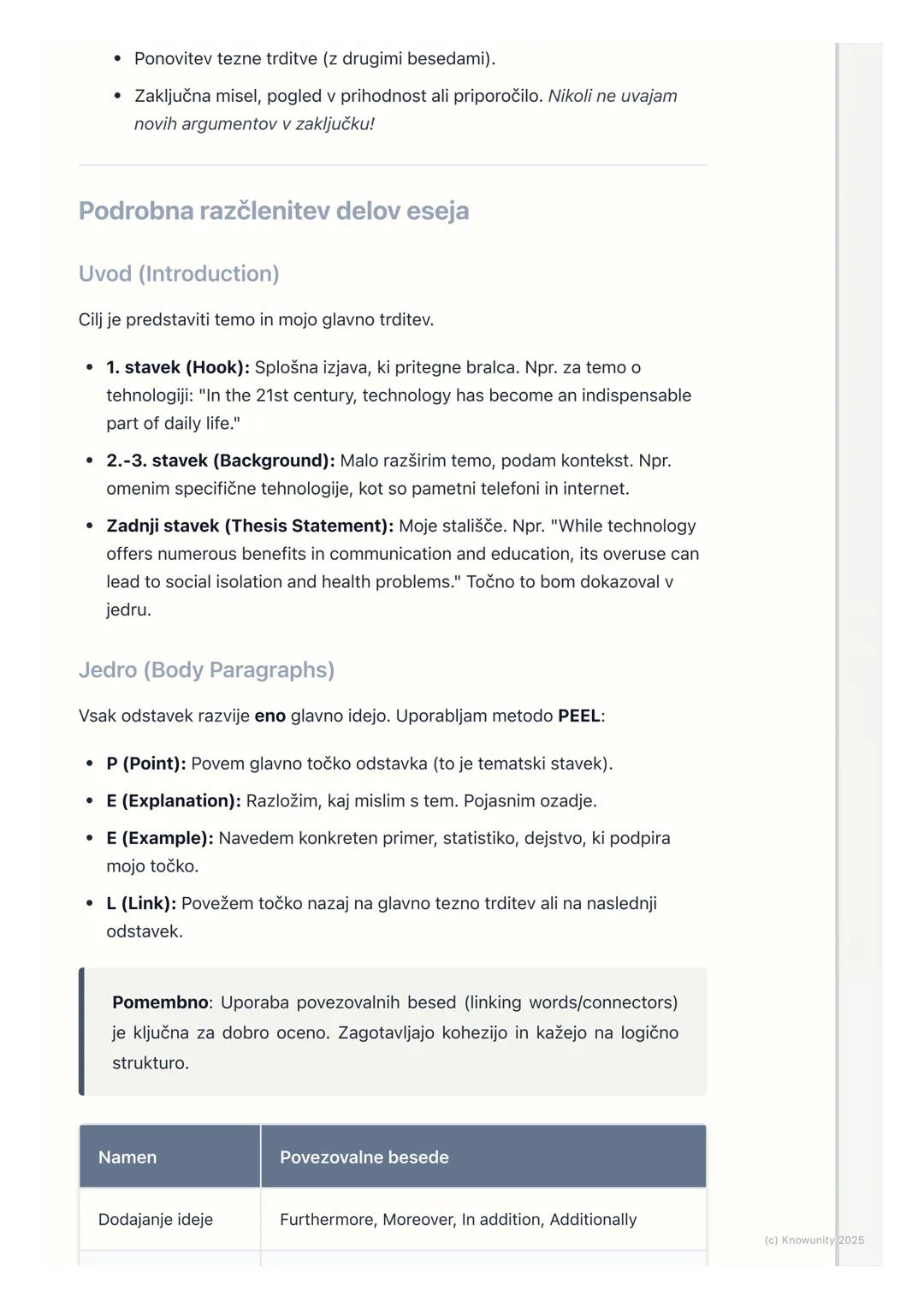 # Strategije za pisno izražanje

Splošni pregled pisanja esejev

Pisanje eseja na maturi je ključnega pomena, saj predstavlja velik del konč