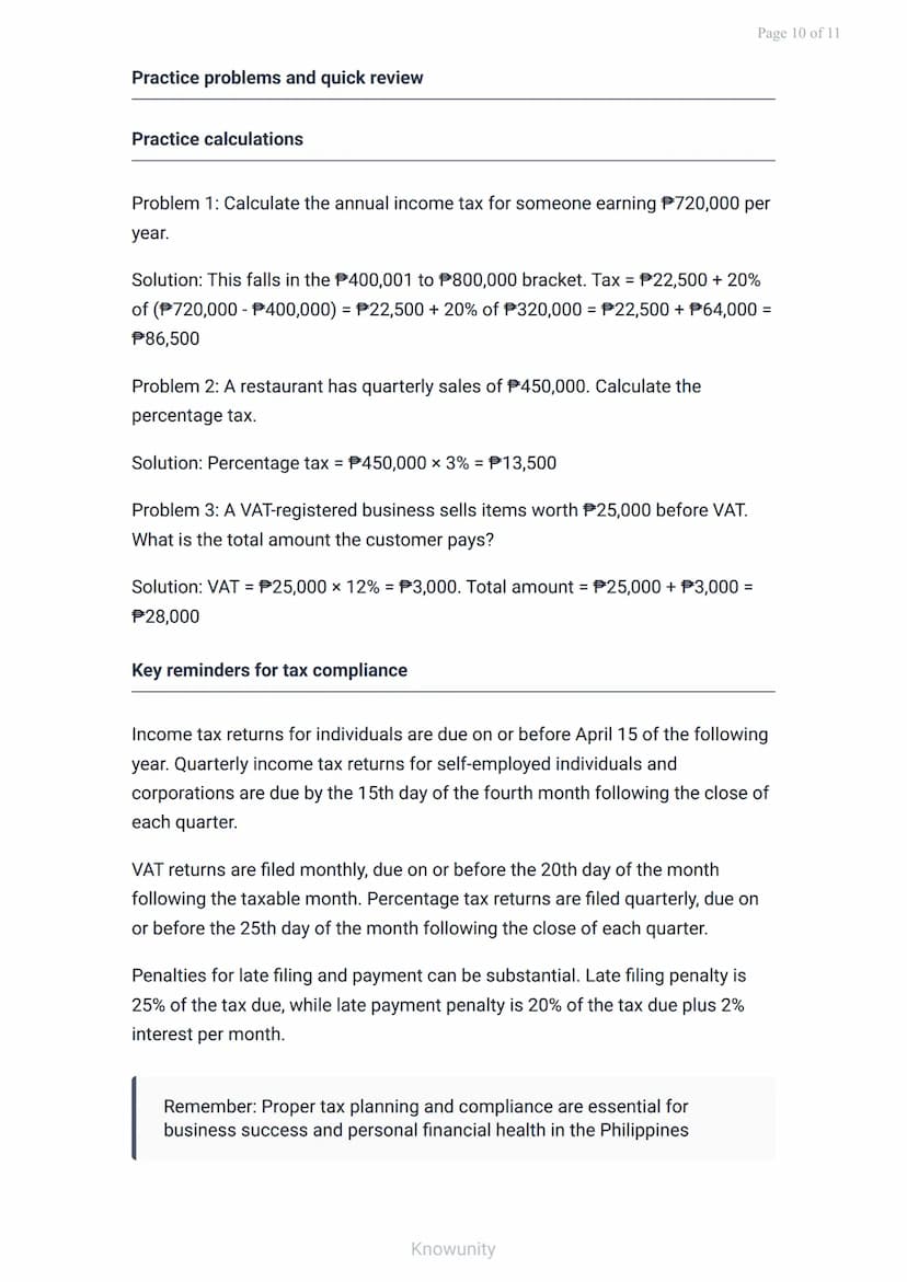 Taxation in the Philippines: Income, VAT, and Percentage Tax
Understanding the three main types of taxes in Philippine
business
What you'll 