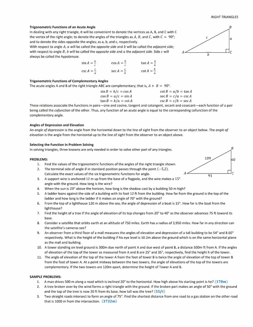TRIGONOMETRY
Trigonometry (from Greek trigonon, "triangle" and metron, "measure") is a branch of mathematics that studies relationships invo