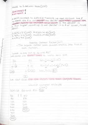 Know Rounding to Decimal Places, Highest Common Factors, Lowest common multiples thumbnail