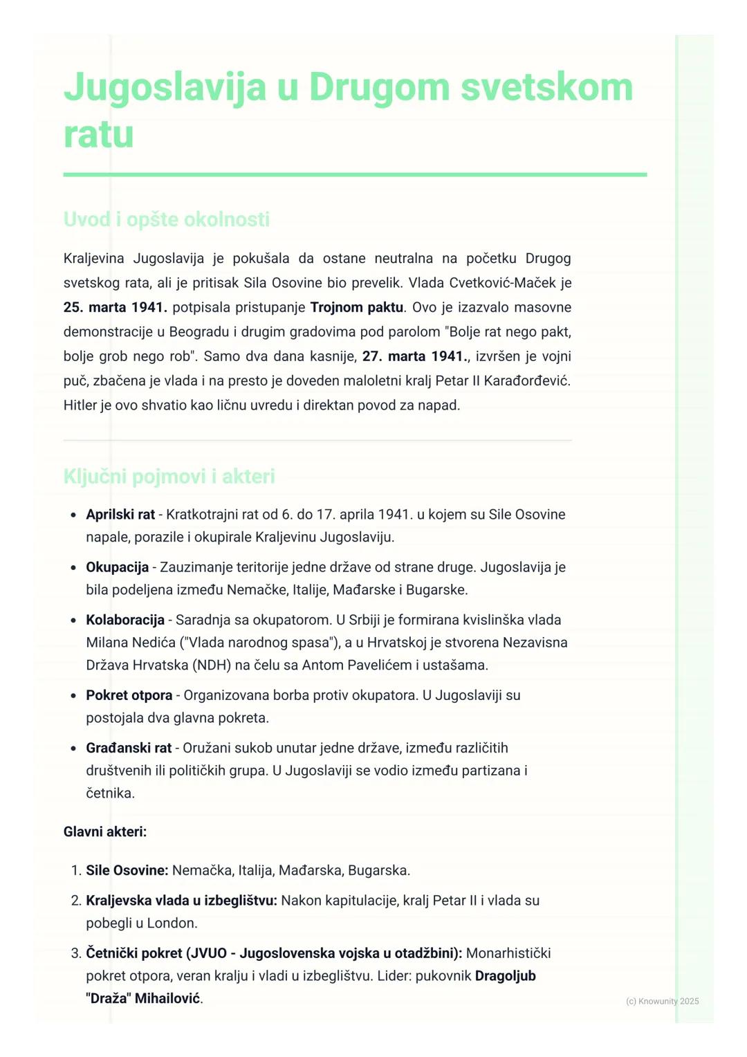 # Jugoslavija u Drugom svetskom
ratu

Uvod i opšte okolnosti

Kraljevina Jugoslavija je pokušala da ostane neutralna na početku Drugog
svets