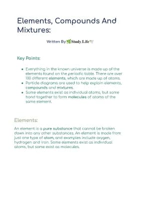 Know Elements, Compounds & Mixtures: thumbnail