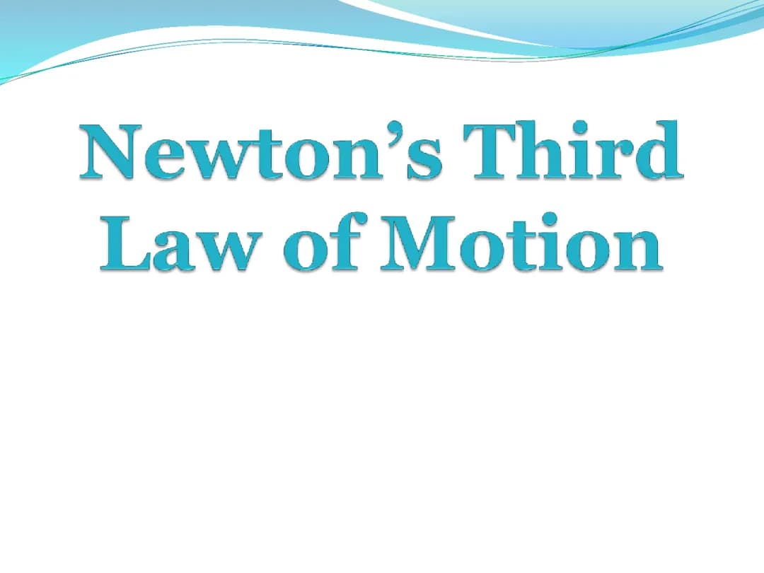 Newton's Third Law of Motion