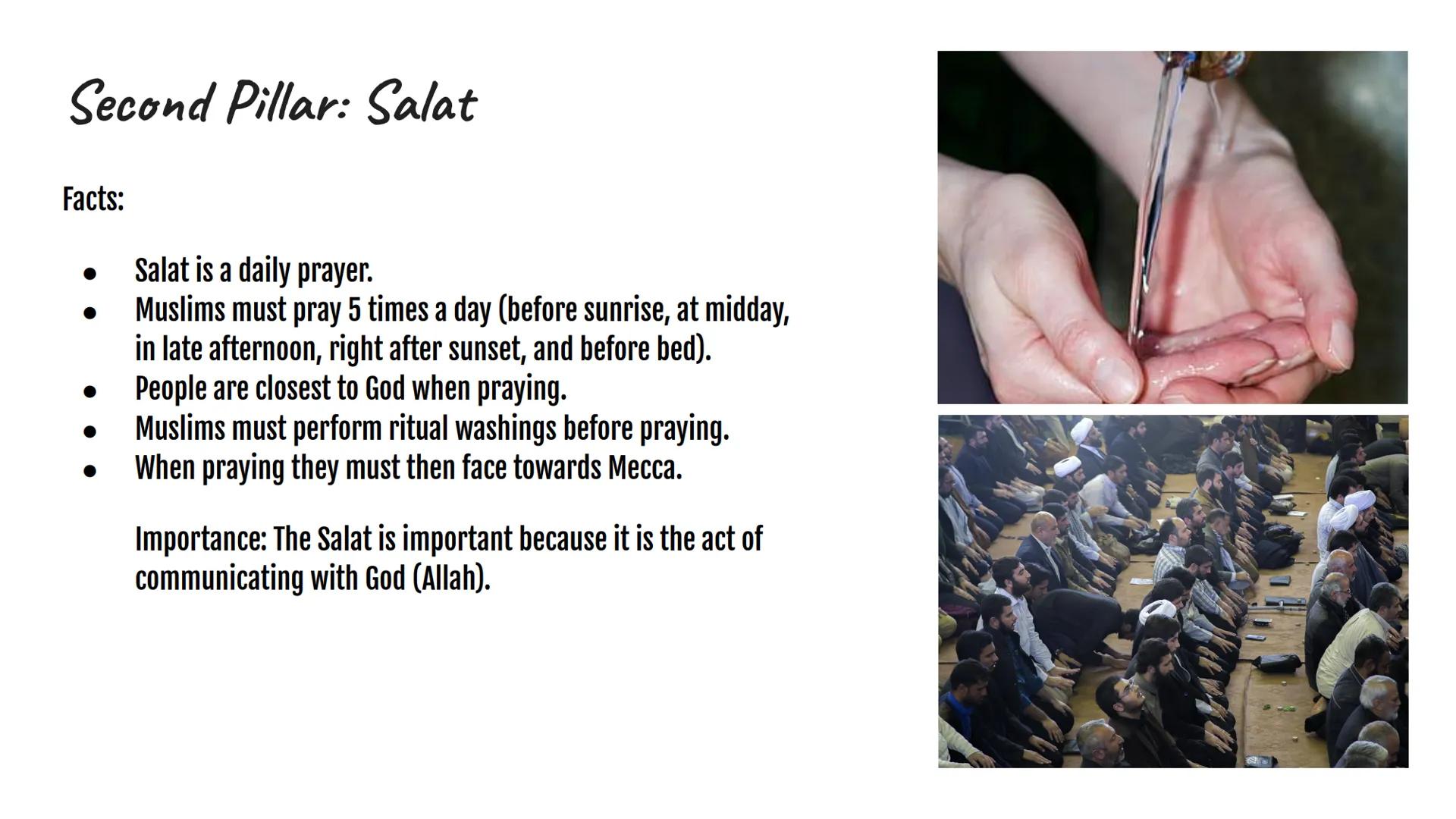 5 PILLARS OF ISLAM First Pillar: Shahadah
Facts:
Shahadah is the profession of faith.
Muslims recite the Shahada "There is no God but Allah,