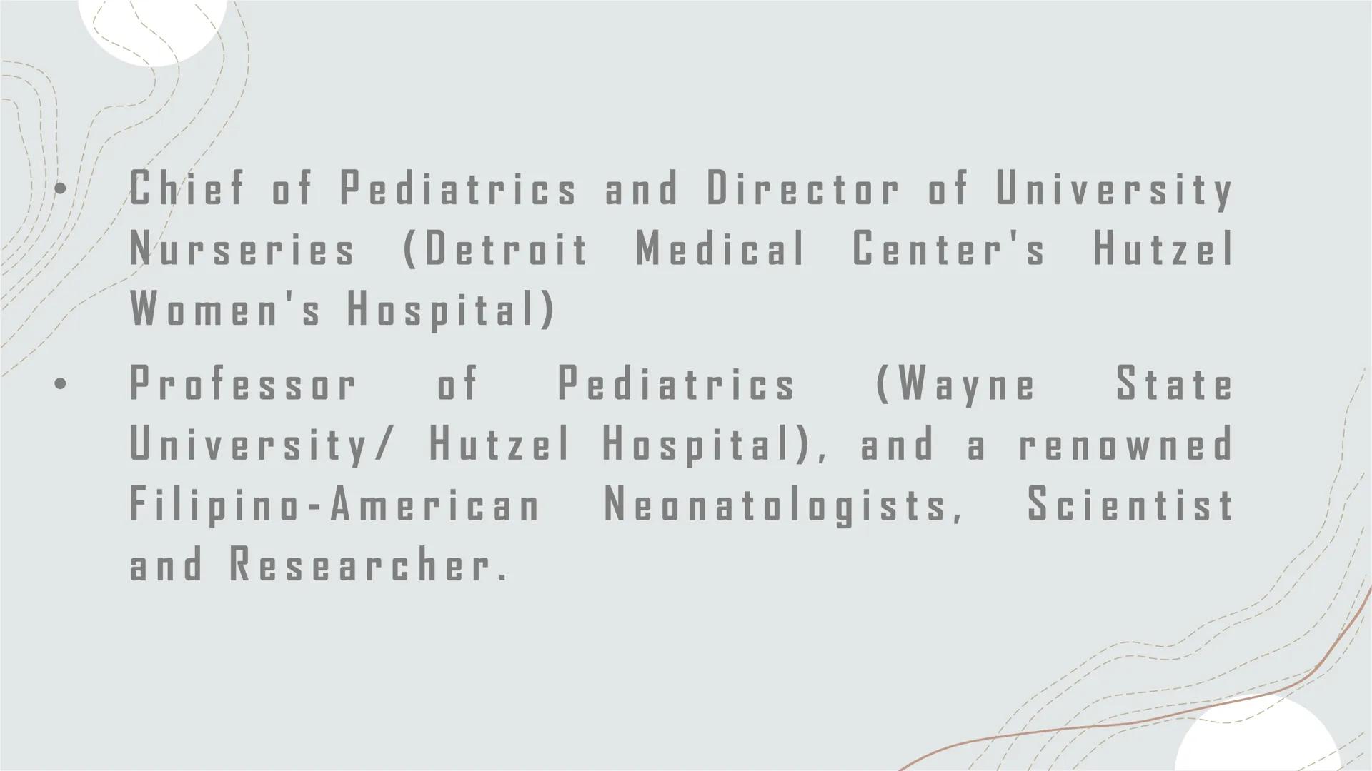 FILIPINO SCIENTISTS
AND THEIR CONTRIBUTIONS
GROUP 7 Dr. Enrique M. Ostrea, Jr.
(1941-PRESENT)
que Ostred. J.MD
Hutz
Hospla Enrique Mapua Ost