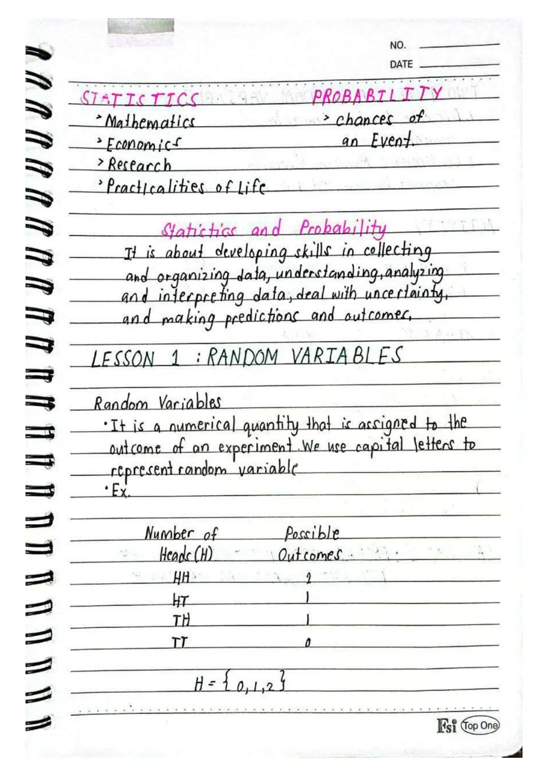 ```
STATISTICS
> Mathematics
> Economics
> Research
> Practicalities of Life
NO.
DATE
PROBABILITY
> chances of
an Event.
Statistics and Prob