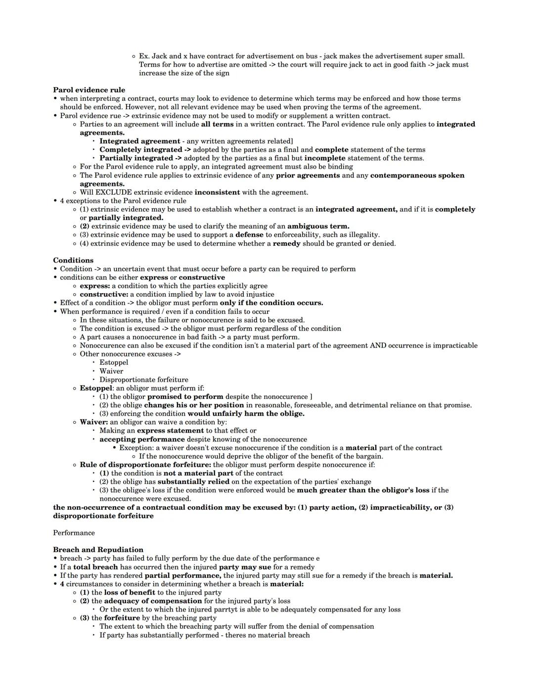 contracts agreements that are legally enforceable
• the second restatement is used for all areas of contract law, except sale of goods
o sec