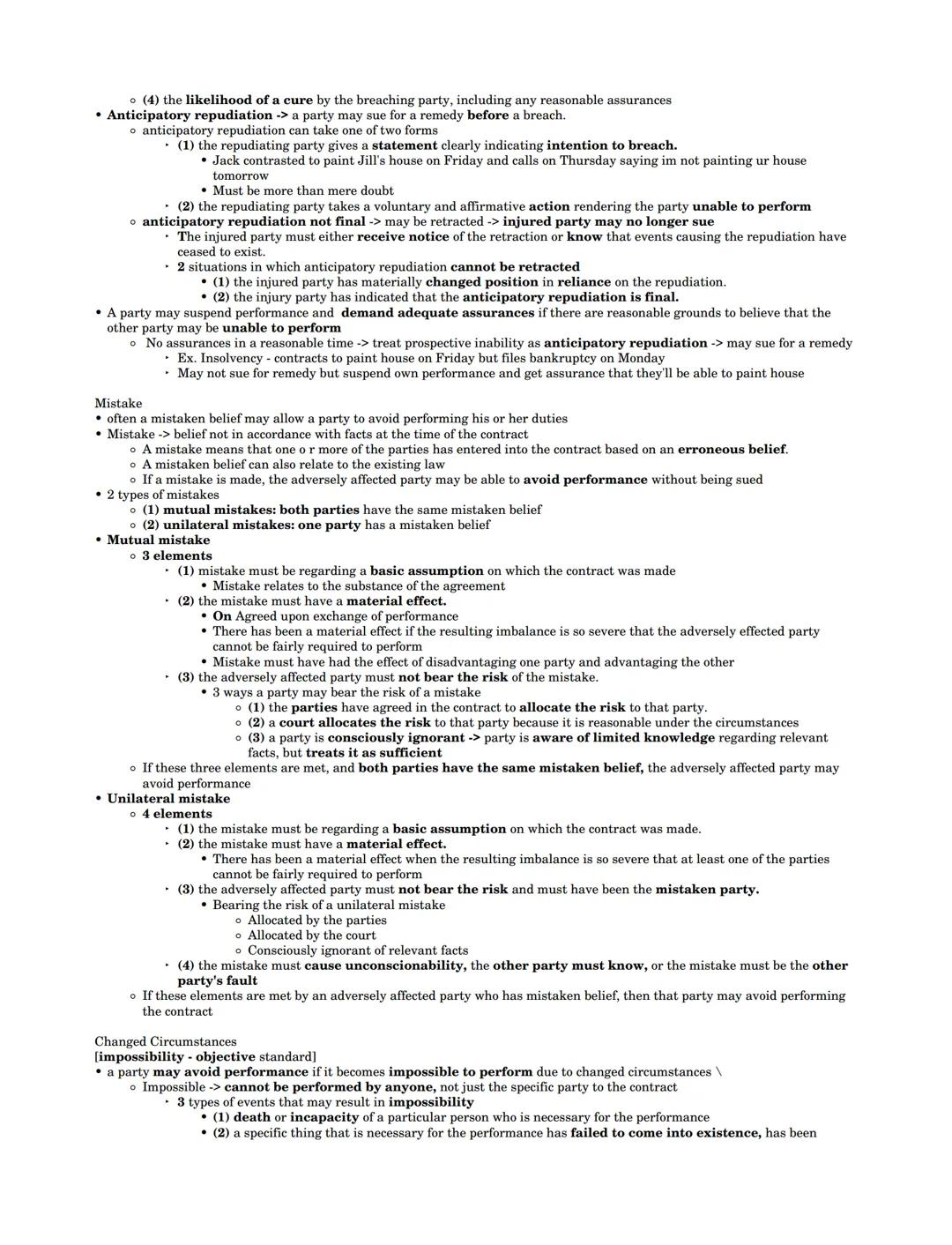 contracts agreements that are legally enforceable
• the second restatement is used for all areas of contract law, except sale of goods
o sec