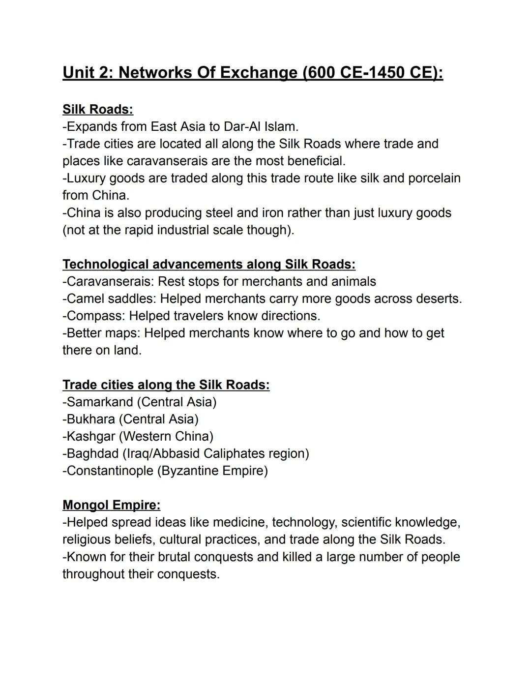 Comprehensive AP World History Study Notes