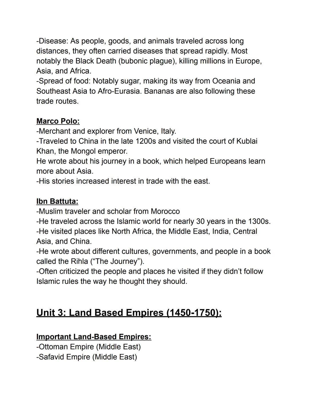 Unit 2: Networks Of Exchange (600 CE-1450 СЕ):
Silk Roads:
-Expands from East Asia to Dar-Al Islam.
-Trade cities are located all along the 