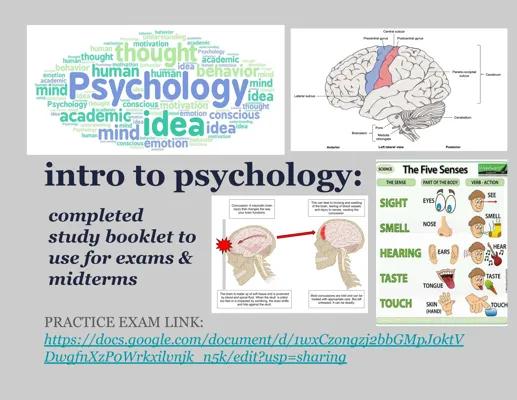 Know intro to psychology: completed STUDY BOOKLET to use for exams & midterms thumbnail