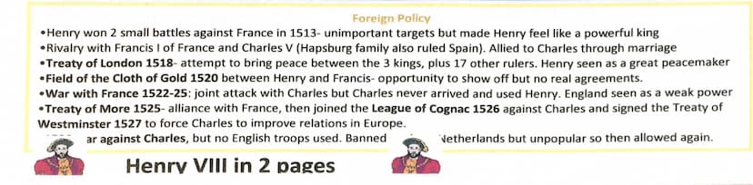Wolsey's Policies
•Became Lord Chancellor in 1515 so was Henry's Chief Minister, and also the Archbishop of York, plus Papal Legate in 1518.