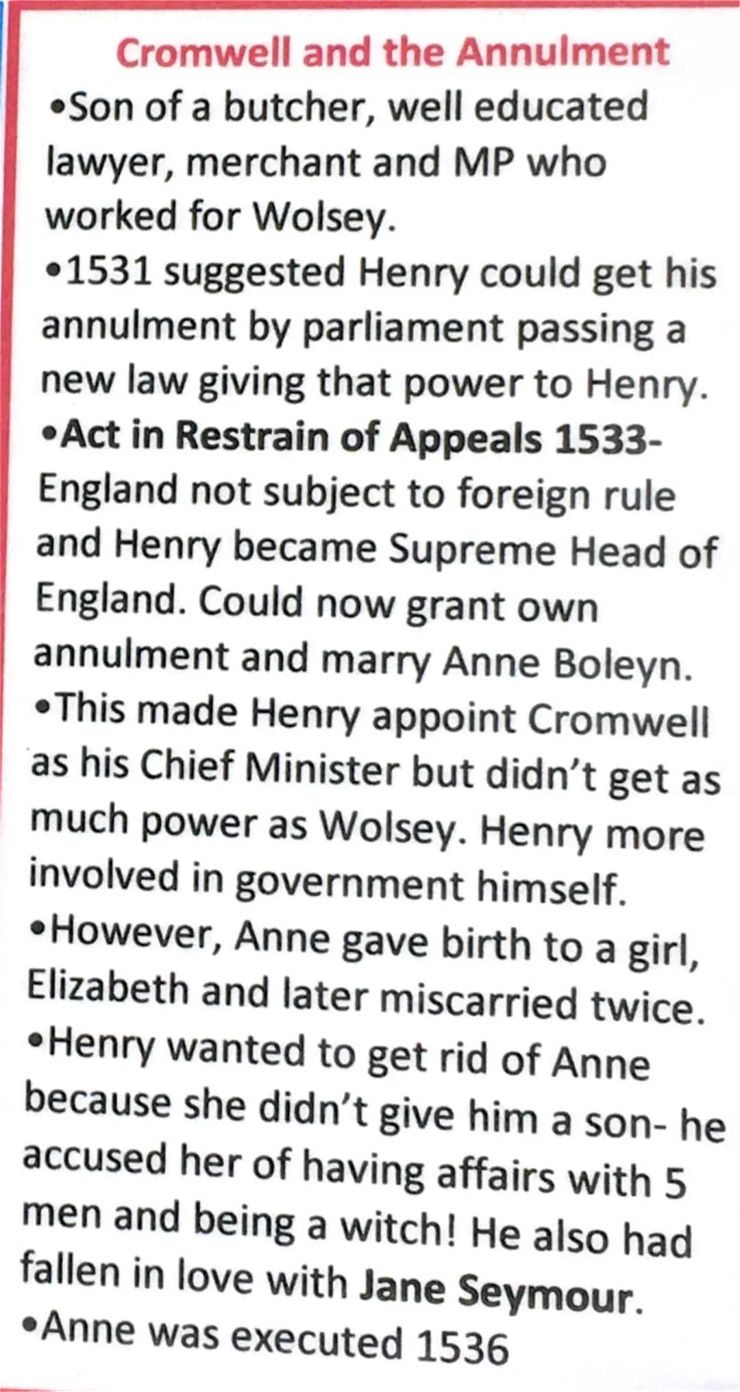 Wolsey's Policies
•Became Lord Chancellor in 1515 so was Henry's Chief Minister, and also the Archbishop of York, plus Papal Legate in 1518.