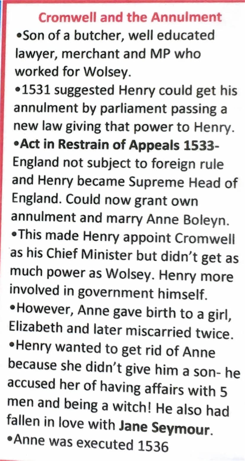Wolsey's Policies
•Became Lord Chancellor in 1515 so was Henry's Chief Minister, and also the Archbishop of York, plus Papal Legate in 1518.