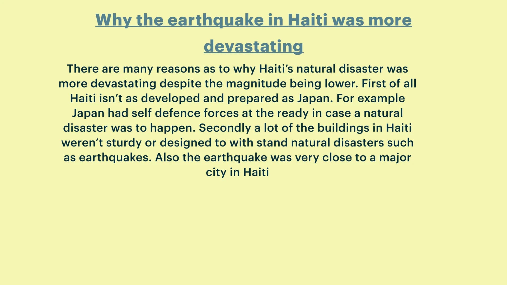 Earthquakes in
HAITI AND JAPAN Introduction to the countries
Haiti
Haiti is a country in the Caribbean that
shared the island of Hispaniola 