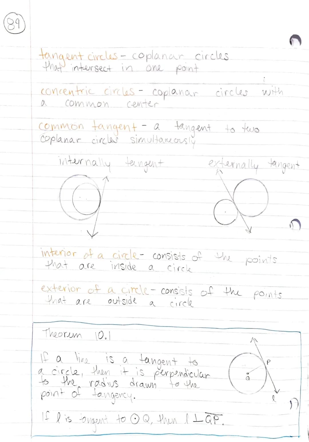 <h2 id="partsofacircle">Parts of a Circle</h2>
<p>A circle is a set of all points on a plane that are equidistant from a given point, called