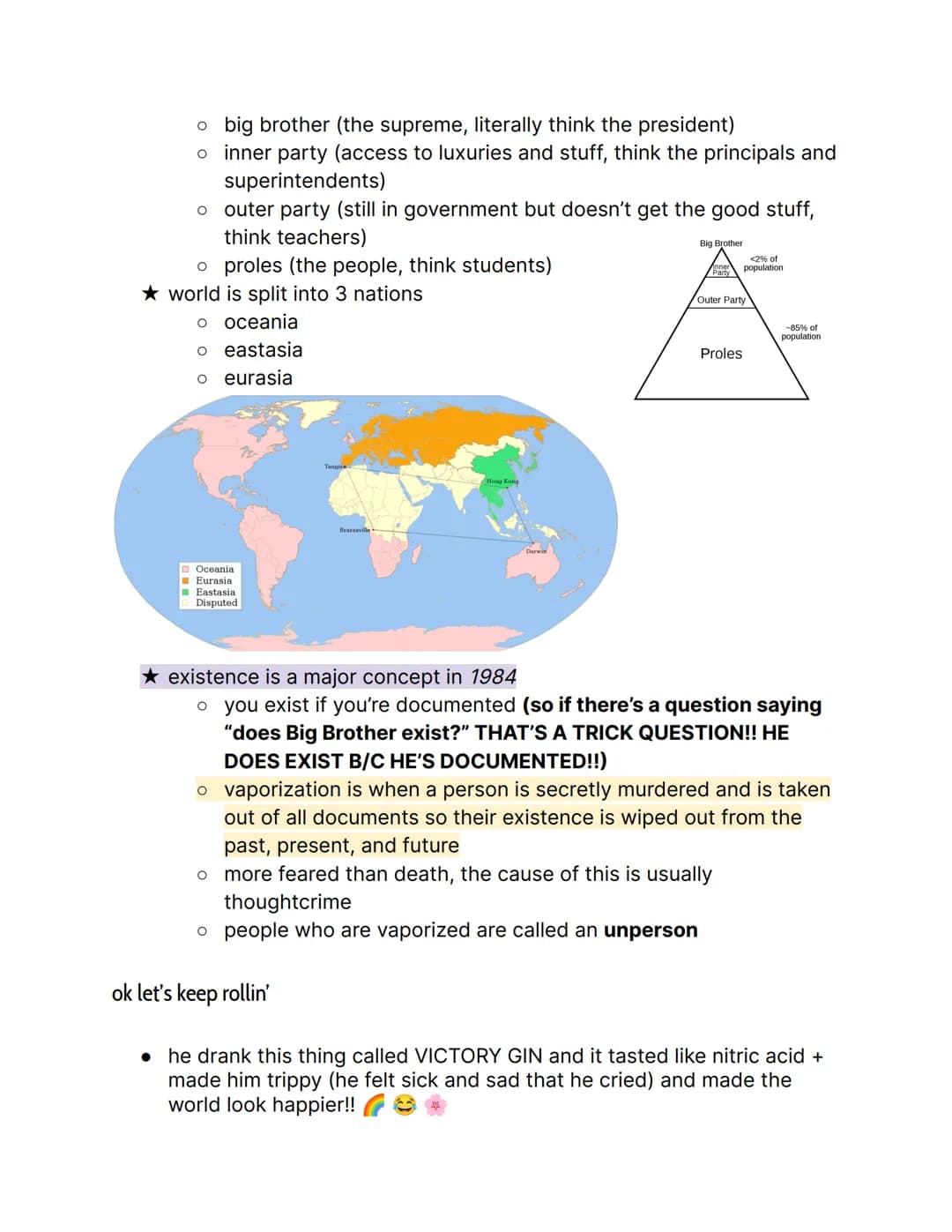 1984 by George Orwell; {Part 1 Notes }
things to know:
→ orwell rejected soviet communism
→ the book is actually the center of orwell's visi