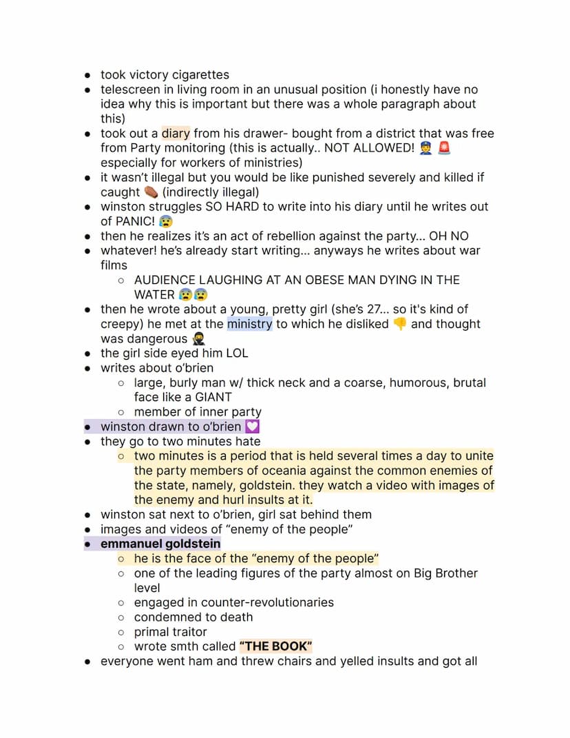 1984 by George Orwell; {Part 1 Notes }
things to know:
→ orwell rejected soviet communism
→ the book is actually the center of orwell's visi