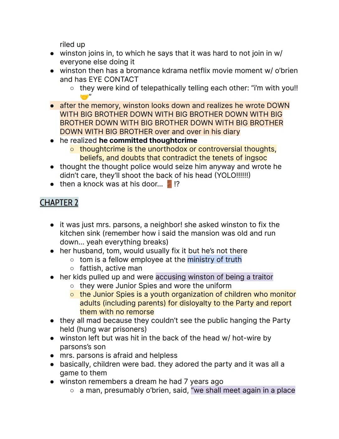 1984 by George Orwell; {Part 1 Notes }
things to know:
→ orwell rejected soviet communism
→ the book is actually the center of orwell's visi